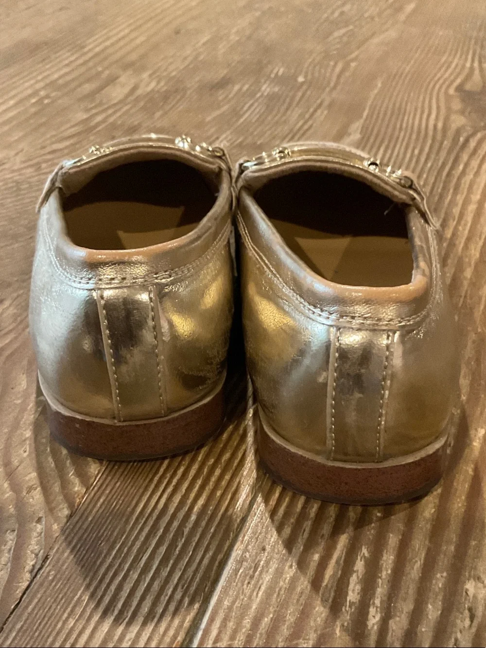 J. Crew Metallic Gold Kids Loafers with Horsebit